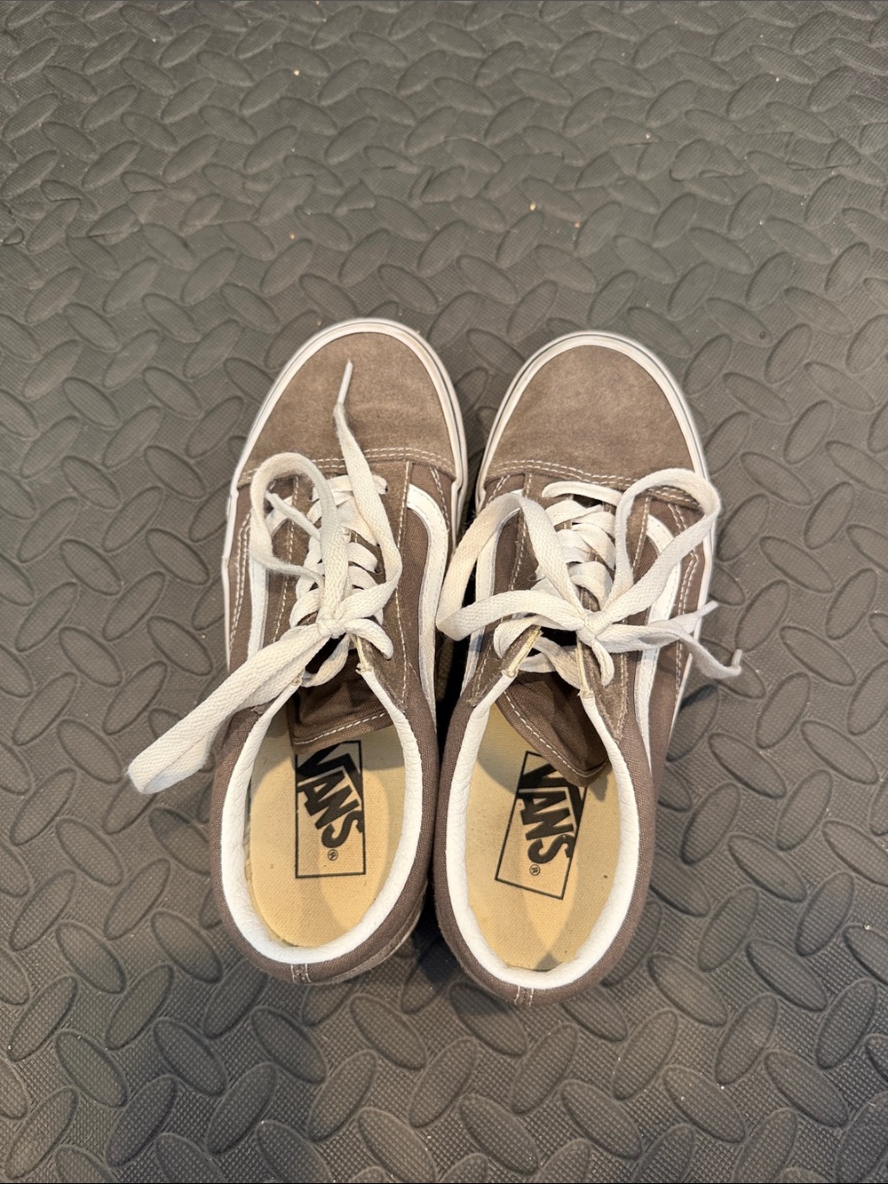 Vans Kids' Taupe Suede Old Skool Sneakers with White Stripe